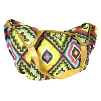 BOLSO LONA ESTAMPADA CON HEBILLAS