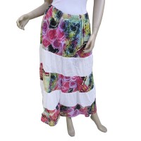 POLLERA ESTAMPADA CON FRUNCES